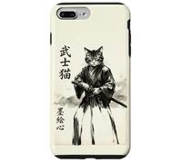 Samurai Cat Warrior Japanese Art Feline Katana Custodia per iPhone 7 Plus/8 Plus