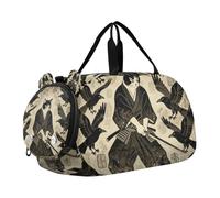 Samurai Cat Warrior Vintage Giapponese Piccola Borsa da Palestra con Scomparto Scarpe, Multifunzionale Oggetto Personale Borsa da Viaggio per Scuola Pratica Sportiva Viaggi