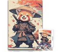 Samurai del panda rosso - Puzzle d'arte giapponese da 1000 pezzi per adulti, gioco educativo per allenare la mente, regalo a sorpresa ideale per i propri cari, dimensioni 50x75cm