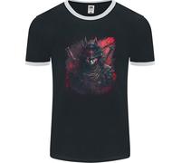 Samurai Della Morte Giapponese Fantasy Guerriero Uomo Ringer T-Shirt FotL