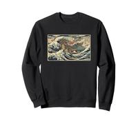 Samurai Dinosauro Grande Onda Giapponese Tradizionale epico Felpa