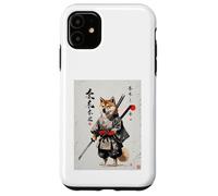 Samurai Dog Japanese Sumi-e Style Shiba Inu Ink Art Custodia per iPhone 11