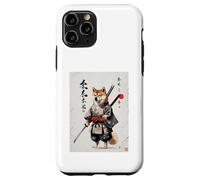 Samurai Dog Japanese Sumi-e Style Shiba Inu Ink Art Custodia per iPhone 11 Pro