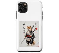 Samurai Dog Japanese Sumi-e Style Shiba Inu Ink Art Custodia per iPhone 11 Pro Max