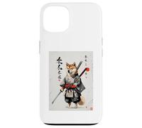 Samurai Dog Japanese Sumi-e Style Shiba Inu Ink Art Custodia per iPhone 13