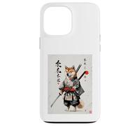 Samurai Dog Japanese Sumi-e Style Shiba Inu Ink Art Custodia per iPhone 13 Pro Max