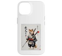 Samurai Dog Japanese Sumi-e Style Shiba Inu Ink Art Custodia per iPhone 14