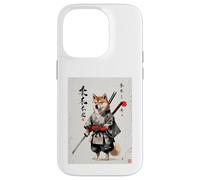 Samurai Dog Japanese Sumi-e Style Shiba Inu Ink Art Custodia per iPhone 14 Pro