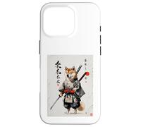 Samurai Dog Japanese Sumi-e Style Shiba Inu Ink Art Custodia per iPhone 16 Pro
