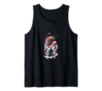 Samurai e Drago in Red Moon Scene Warrior Anime Canotta