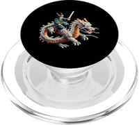 Samurai Equitazione Drago Personaggio Gaming Design Block Style PopSockets PopGrip per MagSafe