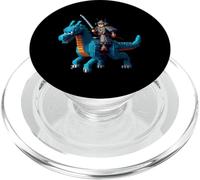 Samurai Equitazione Drago Personaggio Gaming Design Block Style PopSockets PopGrip per MagSafe
