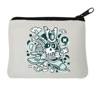 Samurai Fighter Pilot Japanese Fighter Jet Art - Portamonete in neoprene, 10 x 11 cm, colore: Bianco, bianco, Taglia unica