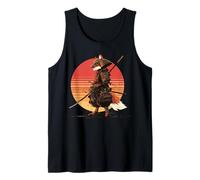 Samurai Fox Guerriero Giapponese Ukiyo-e Stile Vintage Canotta