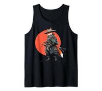 Samurai Fox Guerriero Giapponese Ukiyo-e Style Tramonto Canotta