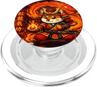 Samurai Fox sotto il licenziato PopSockets PopGrip per MagSafe