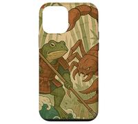 Samurai Frog vs Scorpion Battle Vintage Giapponese Woodblock Custodia per iPhone 12 mini