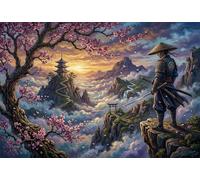 Samurai giapponese e fiori di ciliegio Puzzle 1000 Pezzi,Idea Regalo,dai 14 Anni,Sfida Impossibile Sakura,Adulti E Ragazzi,Cartone Di Qualità,Gioco Educativo,Decorazione Casa,Antistress 52x38cm