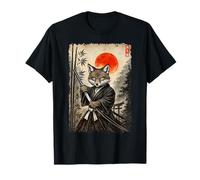 Samurai Giapponese Fox Warrior Ukiyo Ink Artwork Samurai Maglietta