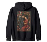Samurai giapponese Love Story con rose e Katana Felpa con Cappuccio
