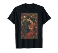 Samurai giapponese Love Story con rose e Katana Maglietta
