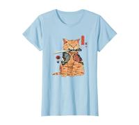 Samurai giapponese Ninja Cat Kawaii tatuaggio grafico Maglietta