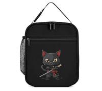 Samurai giapponese Ninja Cat Lunch Box per uomini donne borse per il pranzo isolate borsa termica portatile borsa frigo tote per lavoro picnic