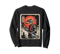 Samurai Giapponese Scheletro Alieno UFO Vintage Ukiyo-e Art Felpa