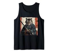 Samurai giapponese Tiger Ukiyo-e Warrior Art Giappone Vintage Canotta