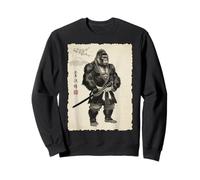 Samurai Gorilla Warrior Inchiostro Cool Arte Giapponese Felpa