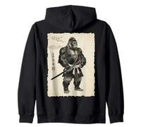 Samurai Gorilla Warrior Inchiostro Cool Arte Giapponese Felpa con Cappuccio