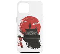 Samurai Guerriero Anima in giapponese Retro vaporwave harajuku Custodia per iPhone 13