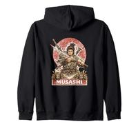 Samurai Guerriero Musashi, Giapponese Sword Fighter Felpa con Cappuccio