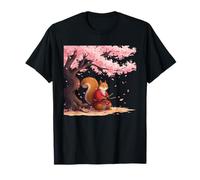 Samurai Guerriero Scoiattolo Giappone Tradizione Ukiyo-E Maglietta