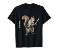 Samurai Guerriero Scoiattolo Giappone Tradizione Ukiyo-E Maglietta