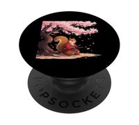 Samurai Guerriero Scoiattolo Giappone Tradizione Ukiyo-E PopSockets PopGrip Adesivo