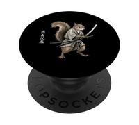 Samurai Guerriero Scoiattolo Giappone Tradizione Ukiyo-E PopSockets PopGrip Adesivo
