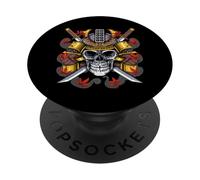 Samurai Guerriero Teschio Maschera Spade Giapponese Ninja PopSockets PopGrip Adesivo