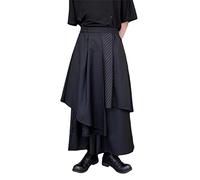 Samurai Harem Pantaloni da uomo Kendo Samurai Rock Pantaloni asimmetrici Baggy per il tempo libero Samurai Hakama Pantaloni da uomo in stile giapponese Streetwear Gothic Harem, Nero , XXL