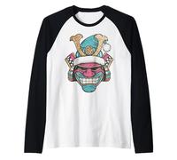 Samurai Holiday Cheer Santa Hat Maschera Guerriero Maglia con Maniche Raglan