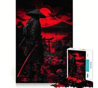 Samurai in un paesaggio rosso con teschi - Puzzle da 1000 pezzi per adulti - Gioco di logica e creatività - Attività domestica - Taglio liscio - Sorpresa di Natale (38x52cm)