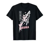 Samurai Katana tra Sakura Blooms Arte Guerriera Giapponese Maglietta