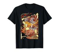 Samurai Killing Oni Dragon Tengu T-Shirt con stampa artistica Maglietta