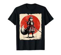 Samurai Kitsune Volpe Anime Cultura Guerriero Giapponese Maglietta