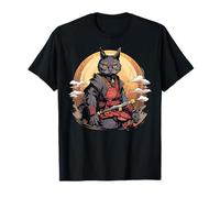Samurai Korat Gatto giapponese Kawaii Ninja Cat Maglietta