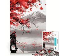 Samurai Lake Yamanaka Red Sun Teenagers Puzzle da 1000 pezzi Gioco di logica Giocattolo per interni Divertimento Premium Edge Regalo memorabile (38x26cm)