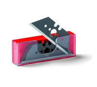 Samurai - Lame trapezoidali a trapezio, 10 pezzi, in dispenser di sicurezza per taglierino, nero, molto affilate e durevoli, in acciaio giapponese