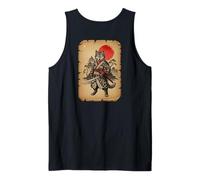 Samurai Lupo Arte Giapponese Anime (sulla Schiena) Canotta