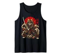 Samurai Lupo Guerriero Giapponese Katana Art Canotta