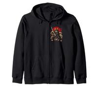 Samurai Lupo Guerriero Giapponese Katana Art Felpa con Cappuccio
